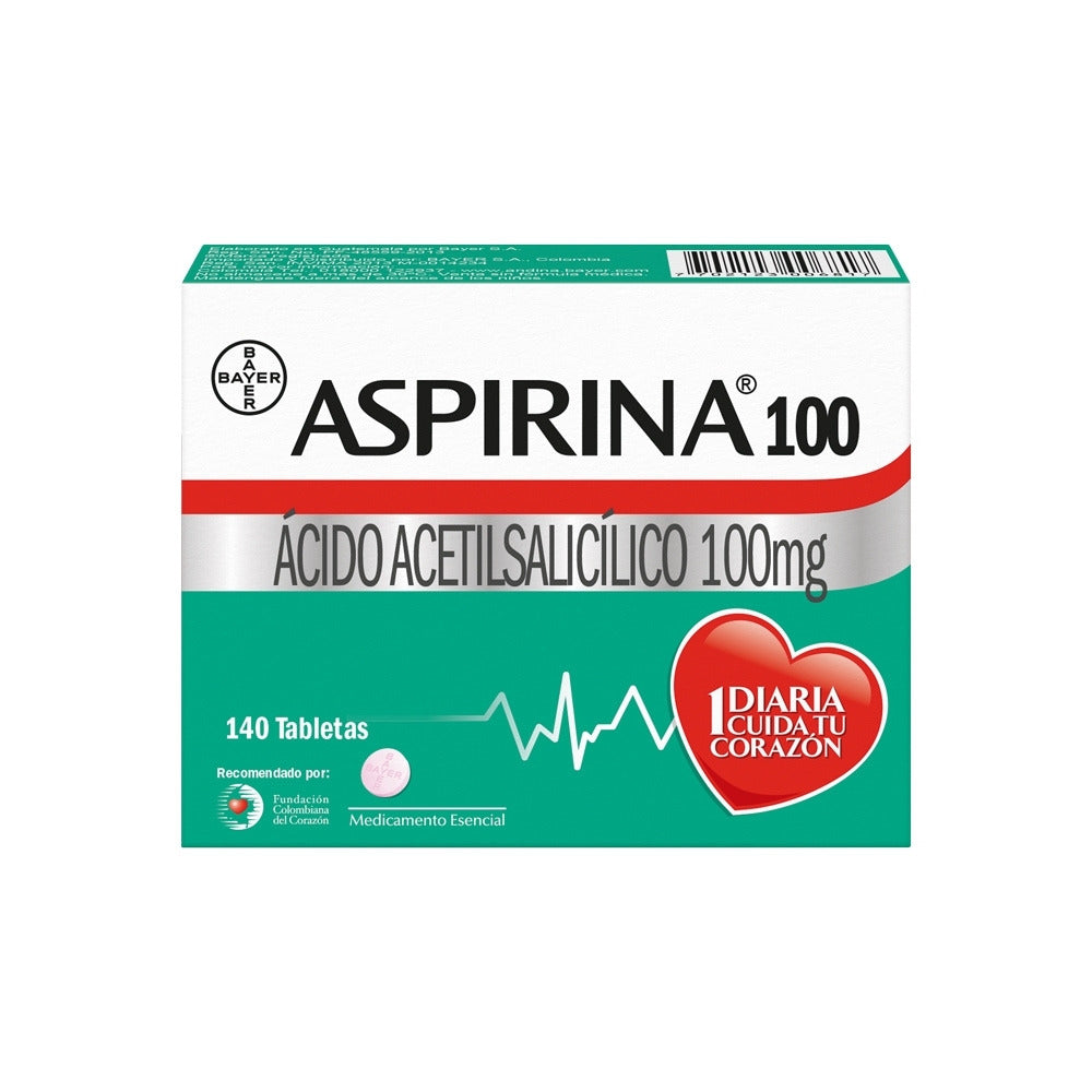 ASPIRINA TABLETAS 100 MG CAJA X 140 UNDS