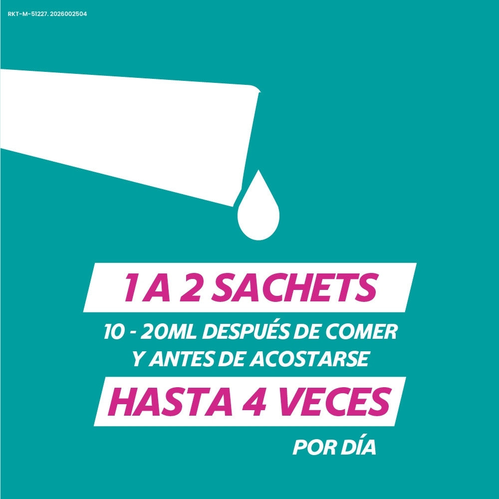 GAVISCON LIQUIDO DOBLE ACCION SACHET CAJA X 12 UNDS