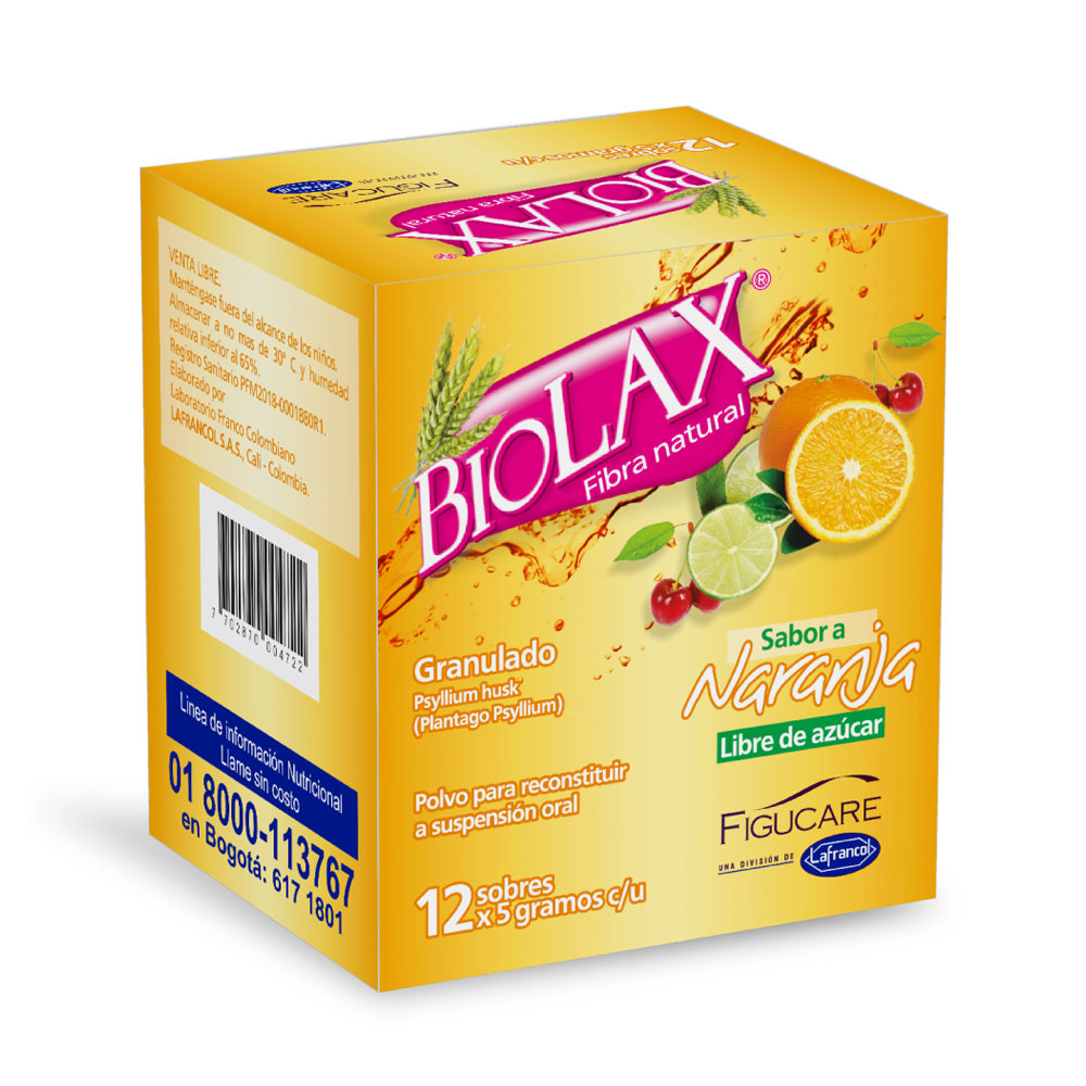 BIOLAX 5 G C/U SOBRES NARANJA CAJA X 12 UNDS