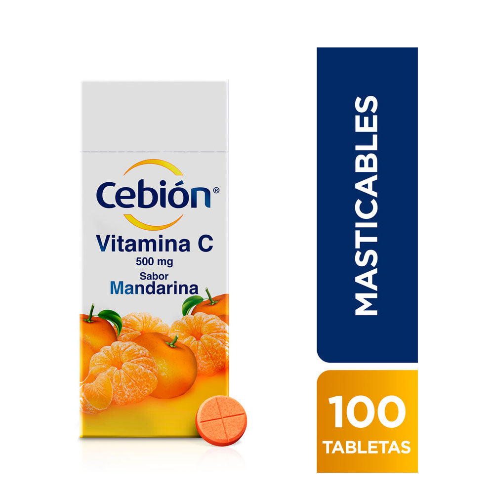 CEBION T. MASTICABLES 500 MG MANDARINA CAJA 100UNDS