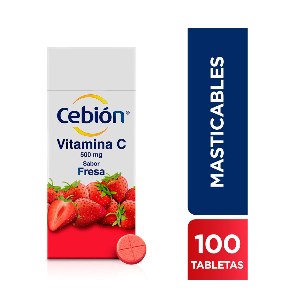 CEBION T. MASTICABLES 500 MG FRESA CAJA 100UNDS