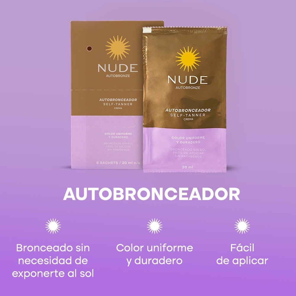 AUTOBRONCEADOR NUDE SACHET CAJA 6 X 20ML