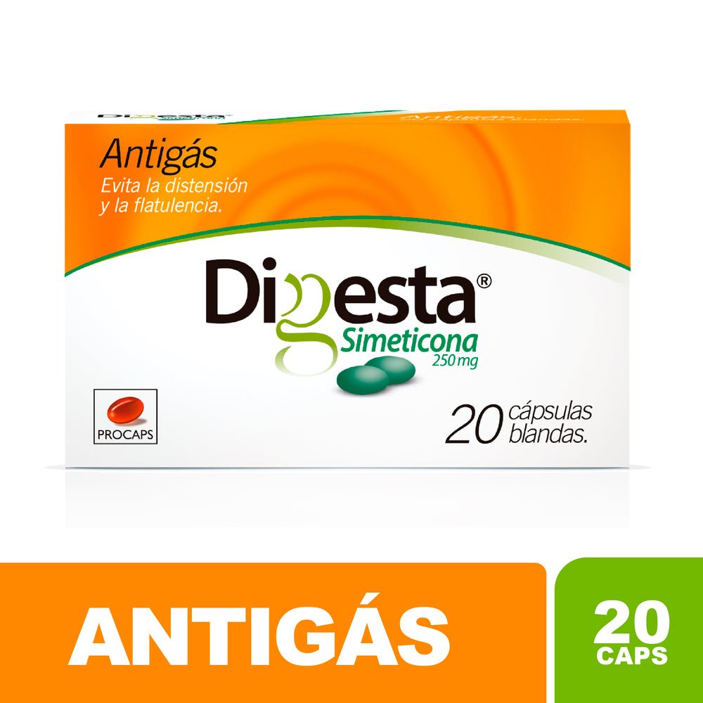 DIGESTA ANTIGAS CAPSULAS 250 MG CAJA X 20 UNDS
