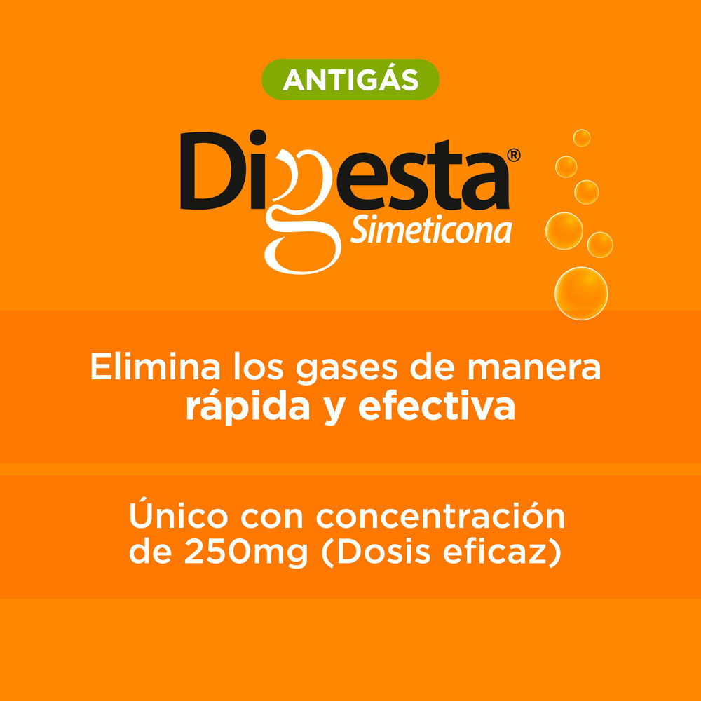 DIGESTA ANTIGAS CAPSULAS 250 MG CAJA X 20 UNDS