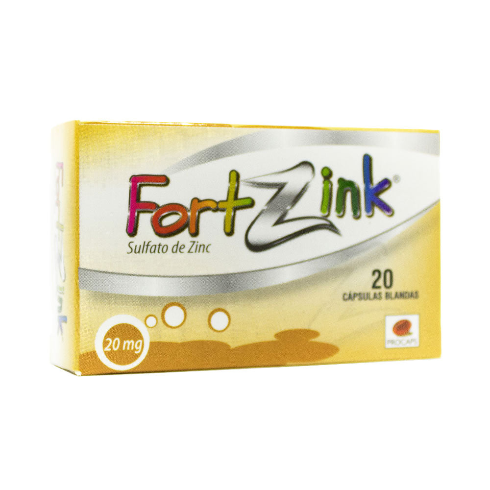 FORTZINK CAPSULAS 20 MG CAJA X 20 UNDS
