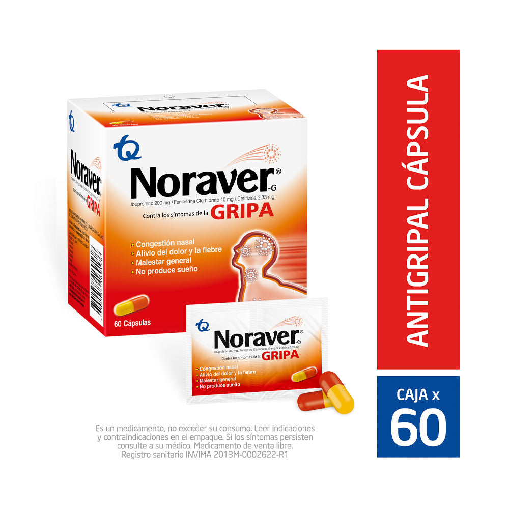 NORAVER GRIPA CAPSULAS CAJA X 60 UNDS