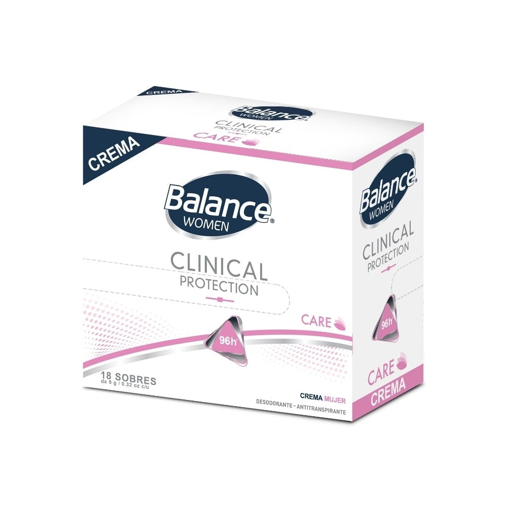 DESODORANTE CREMA BALANCE CLINICAL CARE MUJER CAJA X 18 UNDS