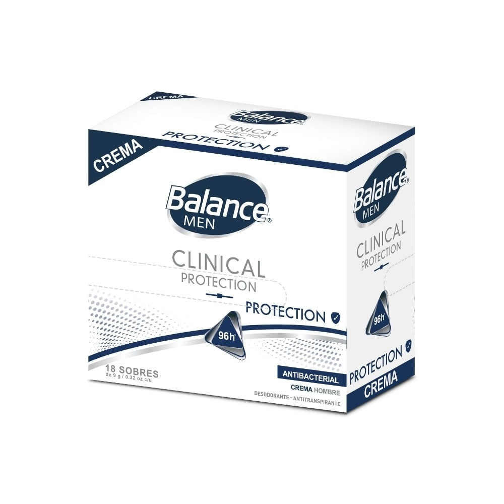 DESODORANTE BALANCE CLINICAL PROTECTION HOMBRE CAJA X 18 UNDS
