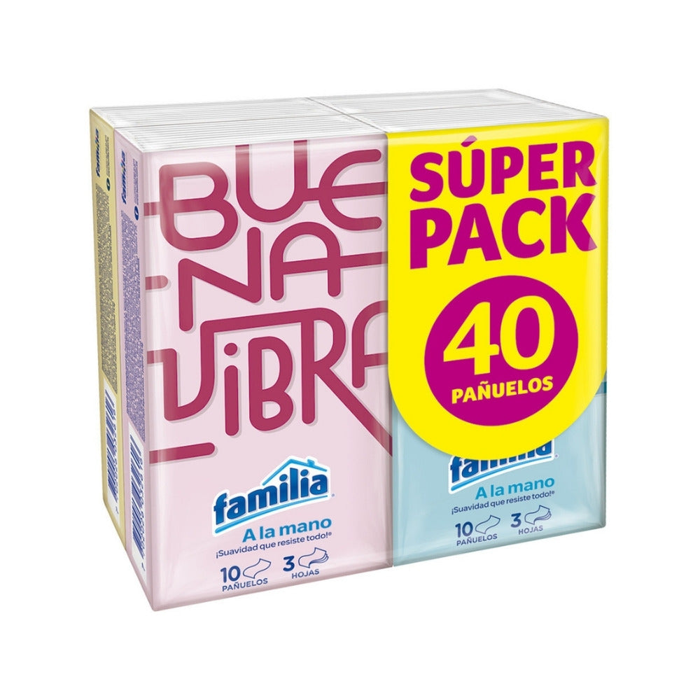 PAÑUELO FAMILIA BOLSILLO PAQUETE 4X10 UNDS