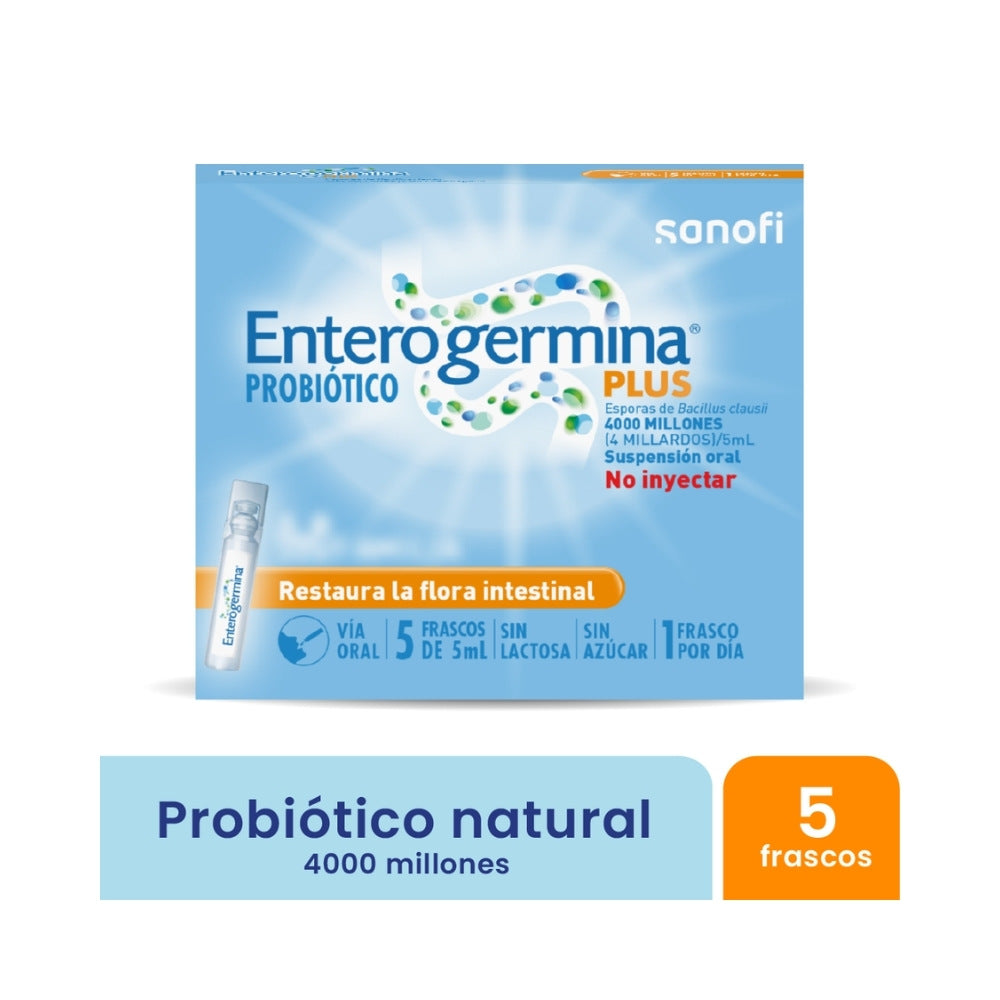 ENTEROGERMINA PLUS AMPOLLAS BEBIBLES CAJA 5 ML X 5