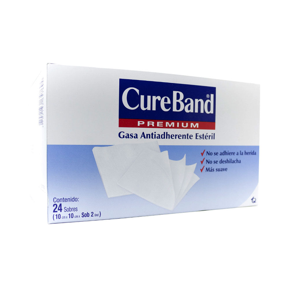 GASA ESTERIL CUREBAND 10X10CM SOBRES CAJA X 24 UNDS