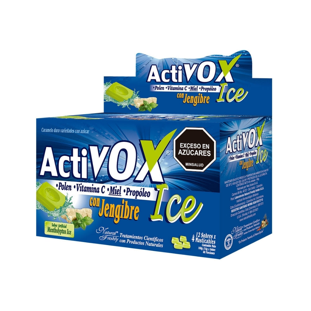 ACTIVOX ICE NF T. MASTICABLES MENTA CAJA X 12 SOBRES