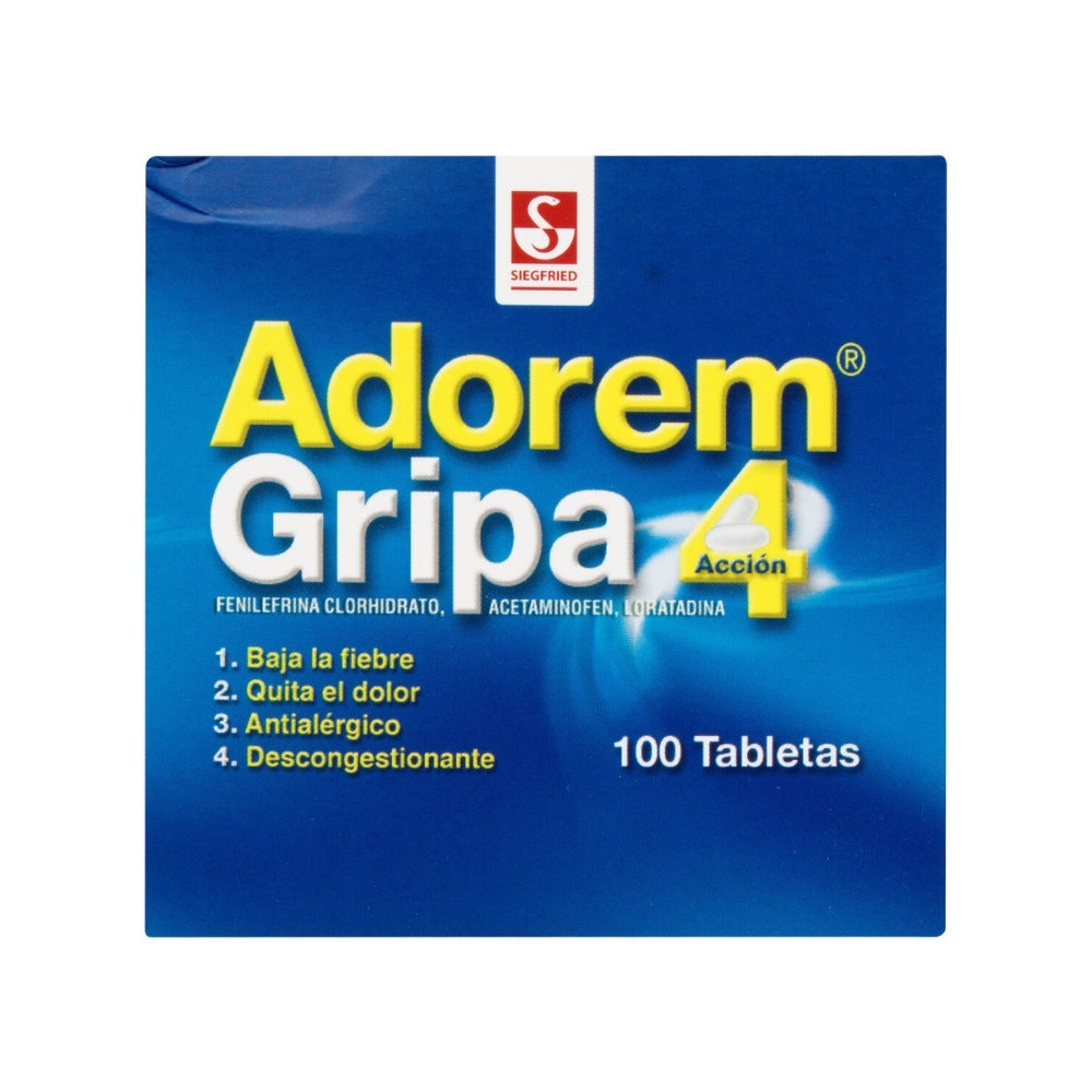 ADOREM GRIPA TABLETAS 500 MG CAJA X 100 UNDS