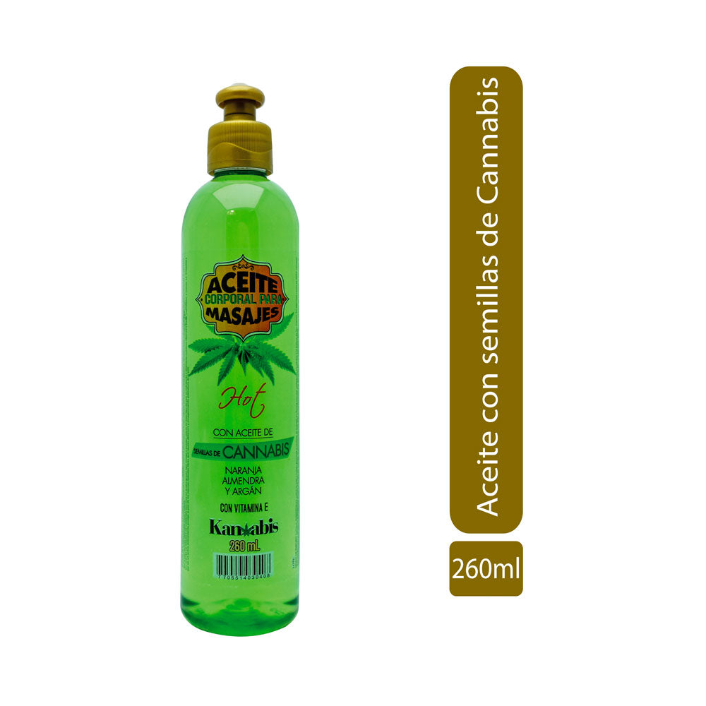 ACEITE MASAJES HOT CANABIS FRASCO 260 ML
