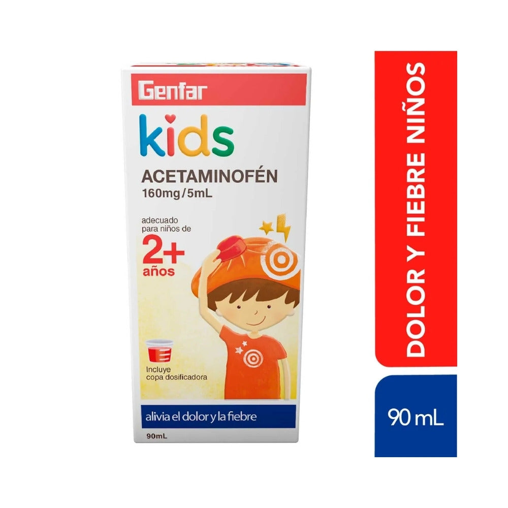 ACETAMINOFEN GENFAR KIDS JARABE 160MG/5ML CAJA 90 ML