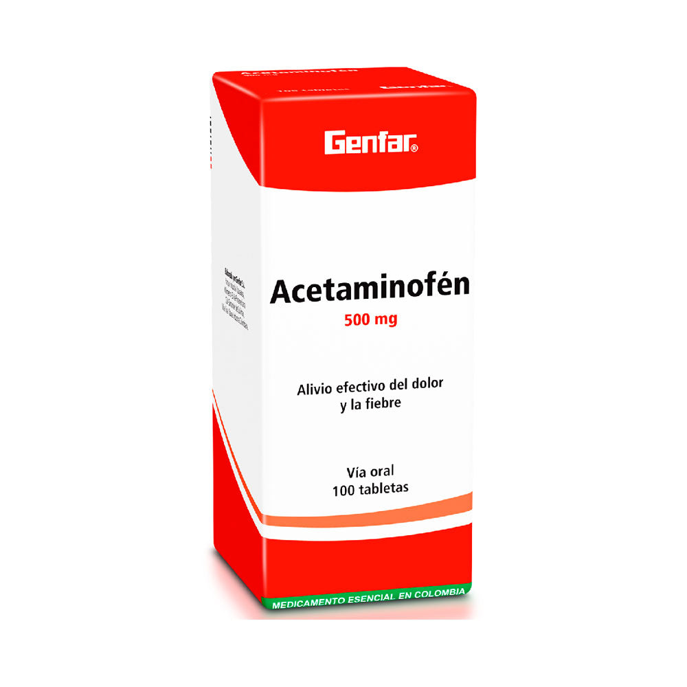 ACETAMINOFEN GENFAR TABLETAS 500 MG CAJA X 100 UNDS