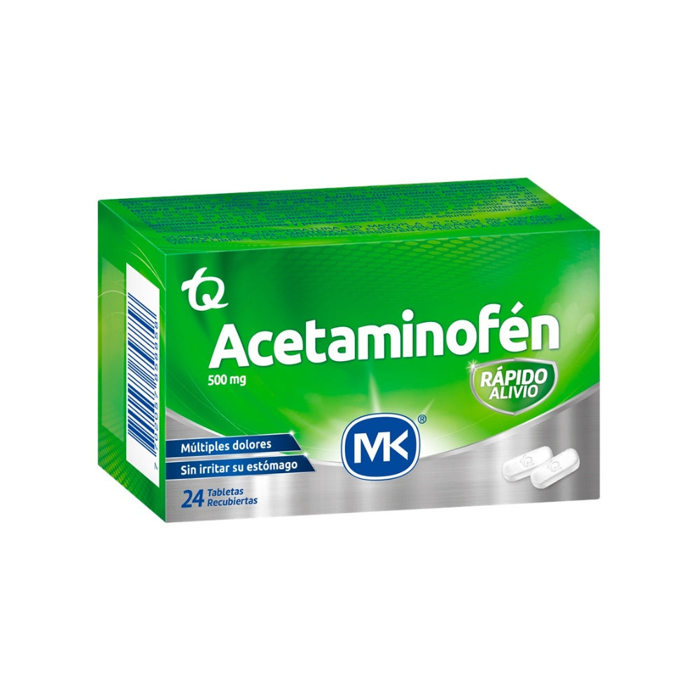 ACETAMINOFEN MK TABLETAS 500 MG CAJA X 24 UNDS