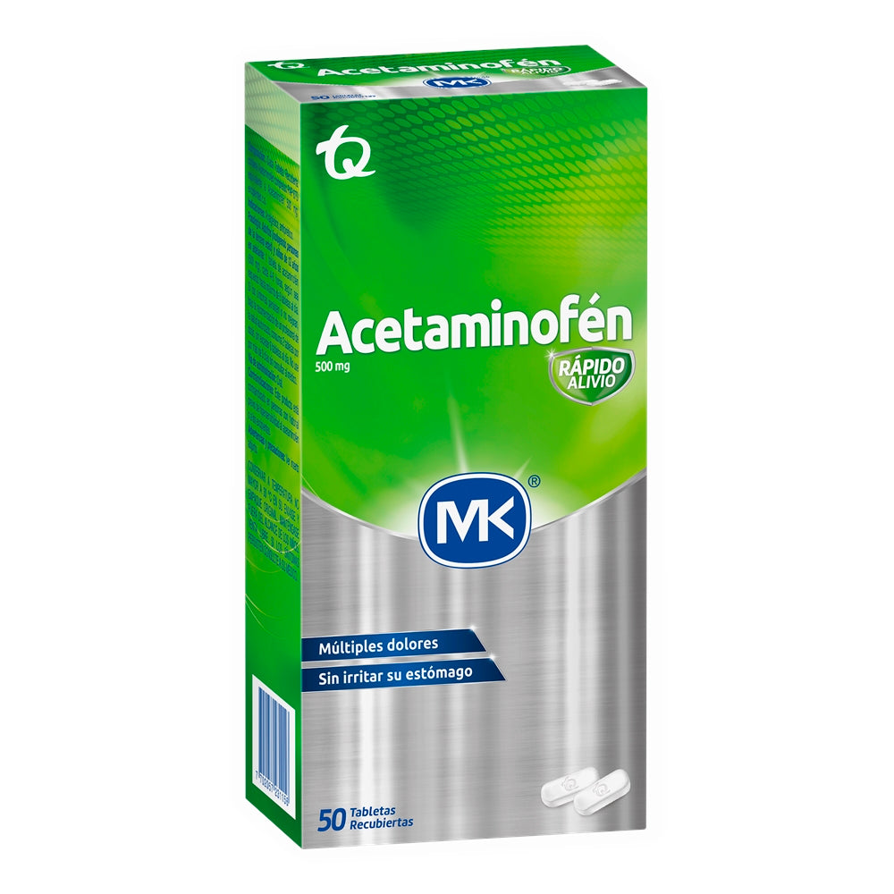 ACETAMINOFEN MK TABLETAS 500 MG CAJA X 50 UNDS