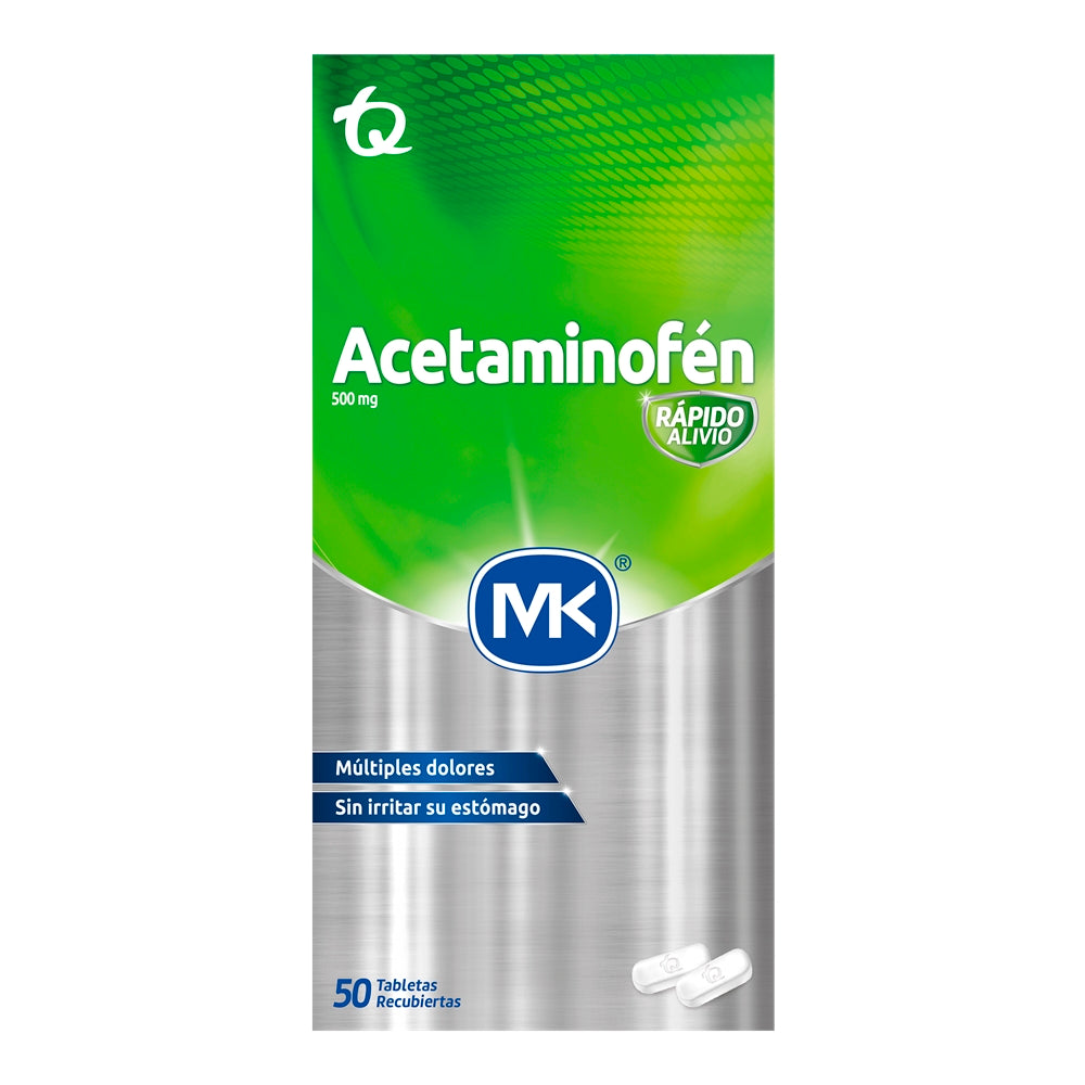 ACETAMINOFEN MK TABLETAS 500 MG CAJA X 50 UNDS