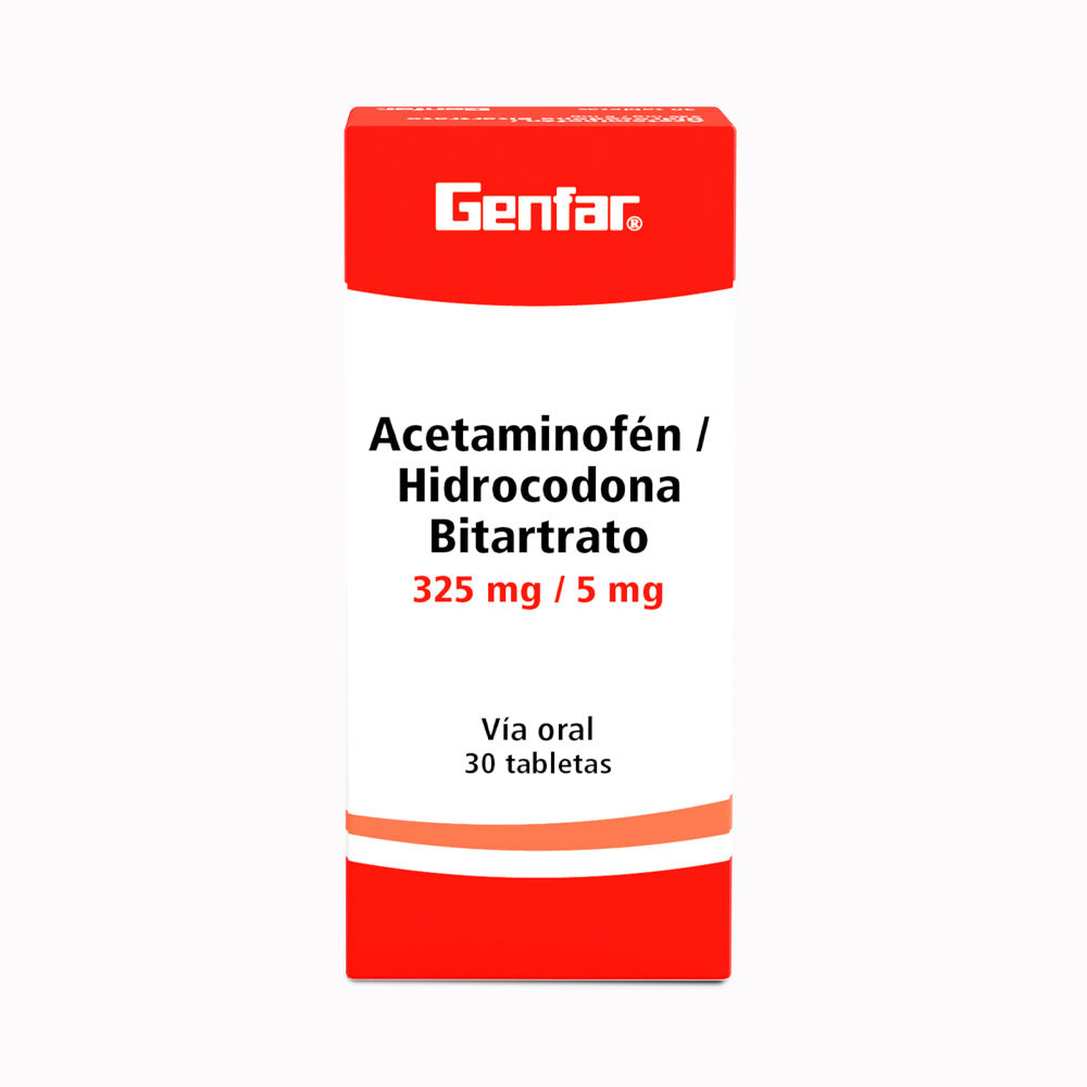 ACETAMINOFEN/HIDROCODONA TABLETAS 325MG/5MG CAJA X 30 UNDS