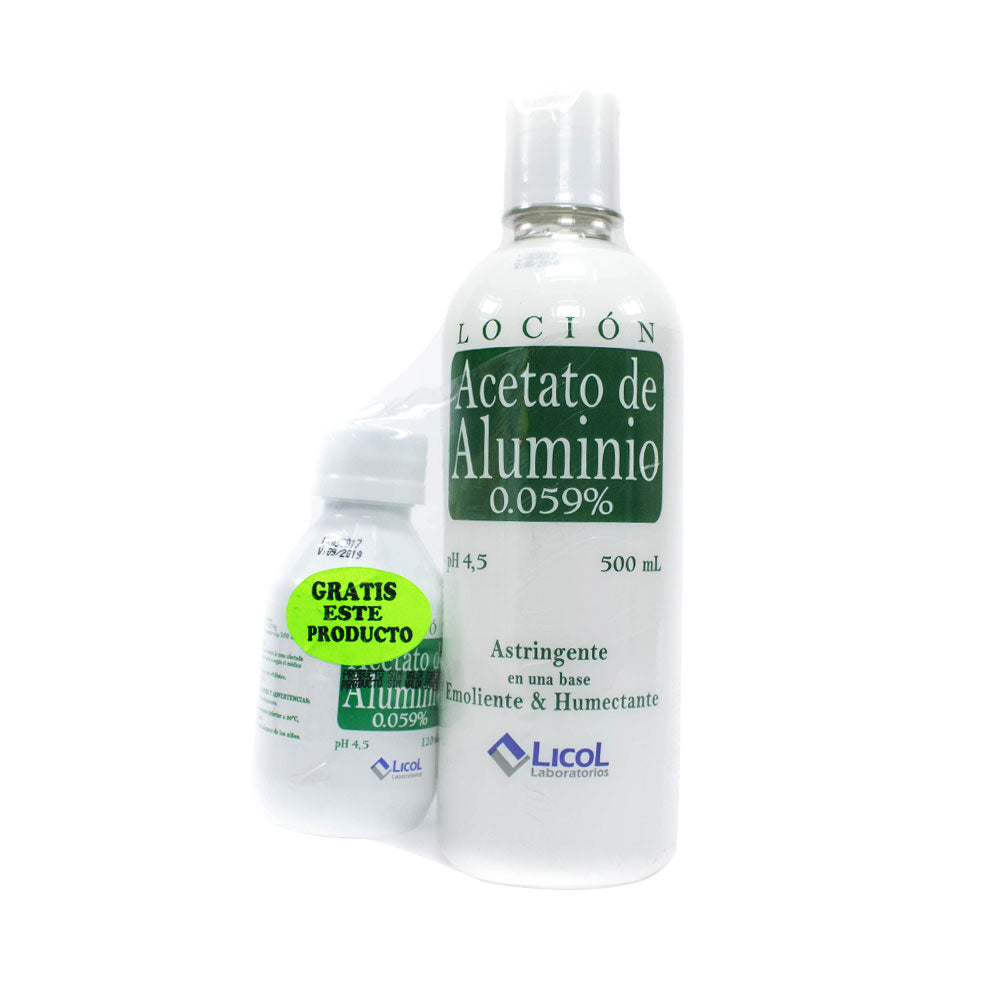 ACETATO ALUMINIO LICOL LOCION OFERTA 500ML +120ML