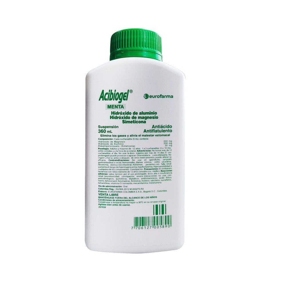 ACIBIOGEL ALUMINIO SUSPENSION 6% FRASCO 360 ML