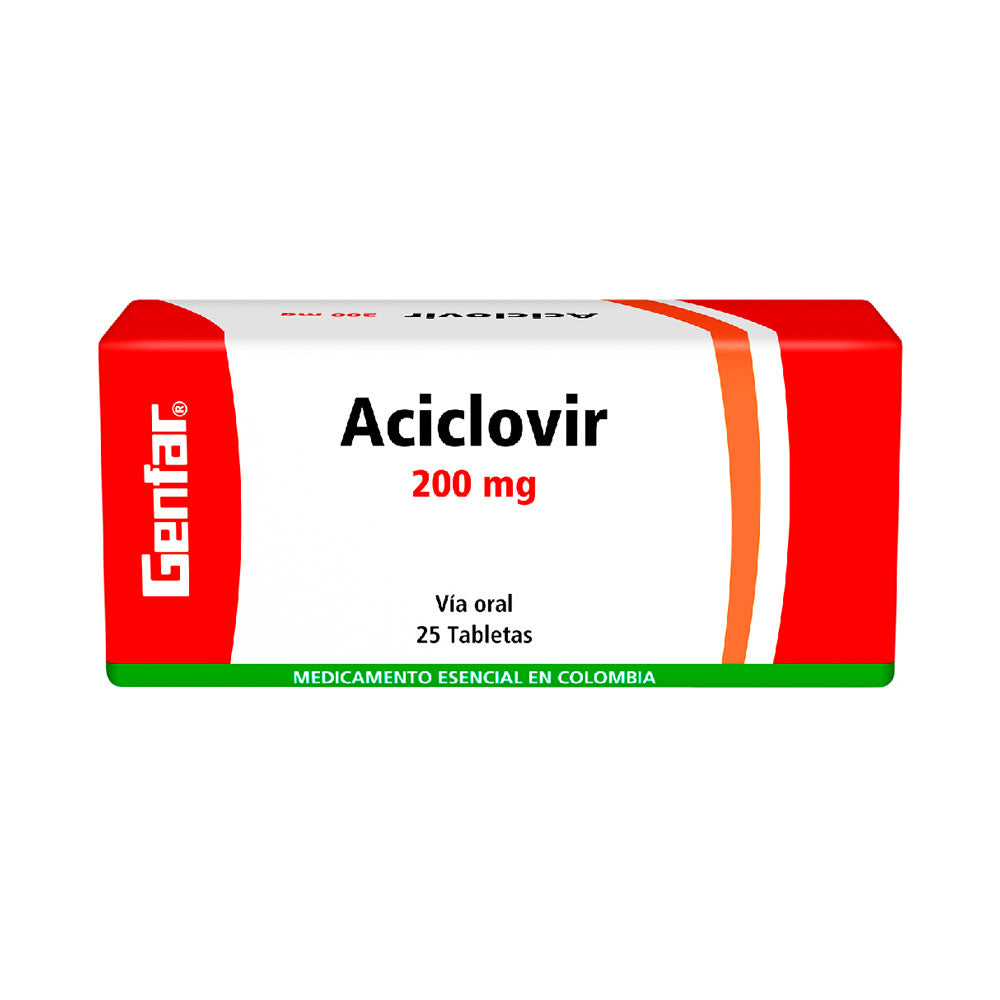 ACICLOVIR GENFAR TABLETAS 200 MG CAJA X 25 UNDS