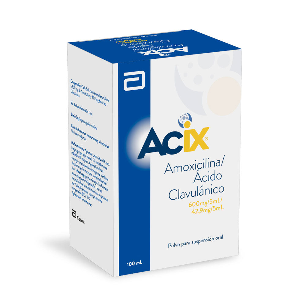 ACIX POLVO SUSPENSION 600 MG/42.9 MG CAJA 100 ML
