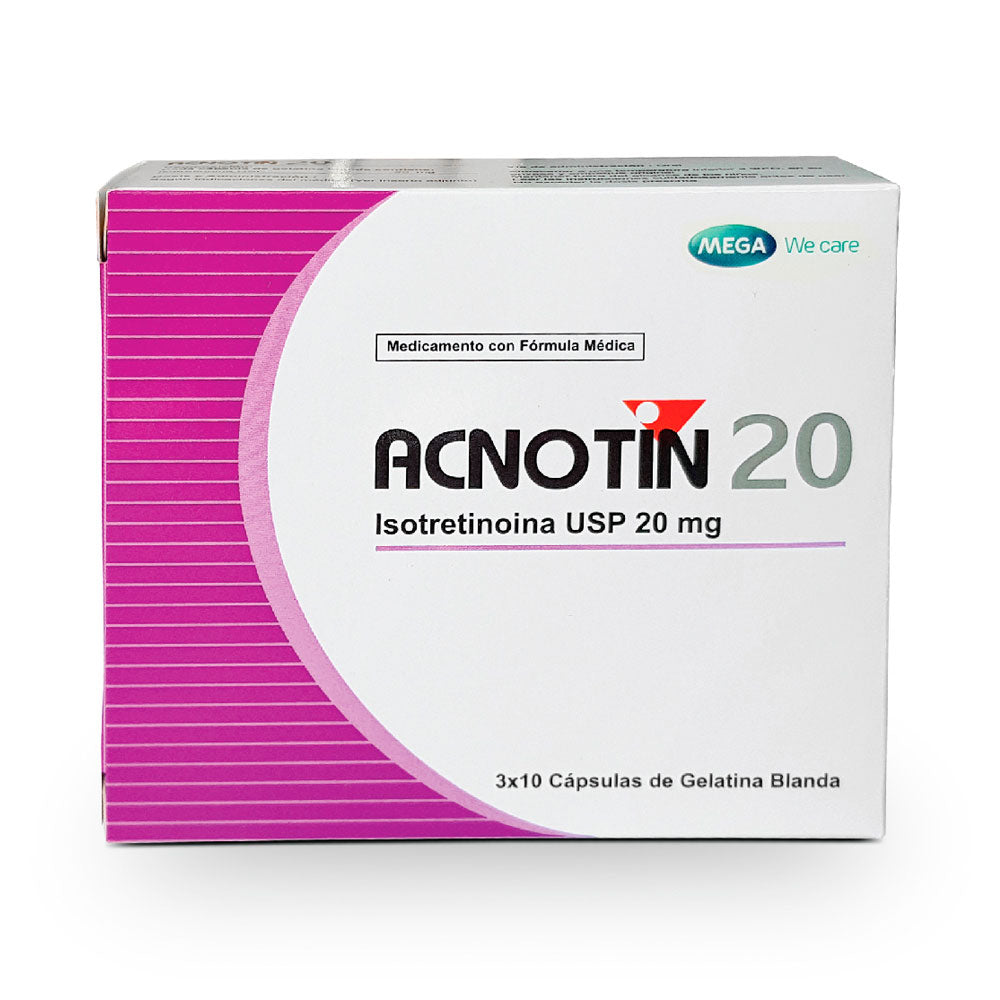 ACNOTIN (ISOTRETINOINA) CAPSULAS BLANDAS 20 MG CAJA X 30 UNDS