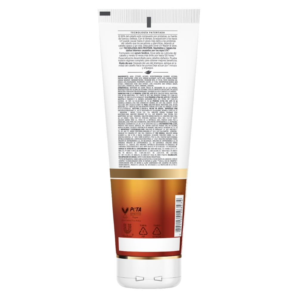 ACONDICIONADOR DOVE UV REPAIR & GLOW TUBO 250 ML