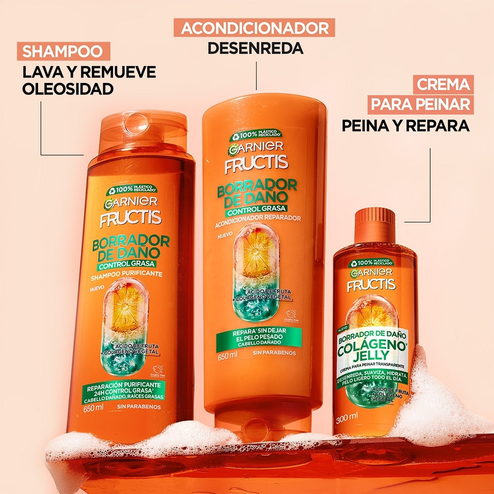 ACONDICIONADOR FRUCTIS BORRADOR DE DAÑO CONTROL GRASA FRASCO 350 ML