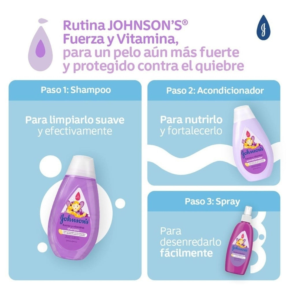 ACONDICIONADOR JOHNSONS BABY FUERZA Y VITAMIN FRASCO 200 ML