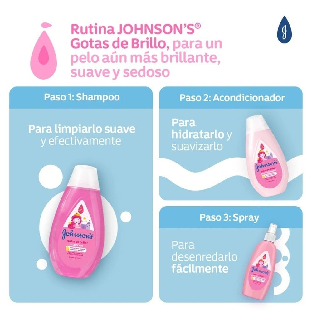 ACONDICIONADOR JOHNSONS BABY GOTAS BRILLO FRASCO 200 ML
