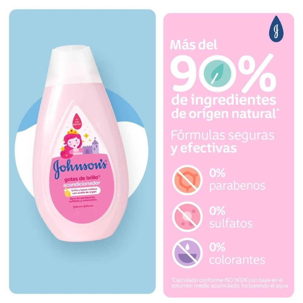 ACONDICIONADOR JOHNSONS BABY GOTAS BRILLO FRASCO 400 ML