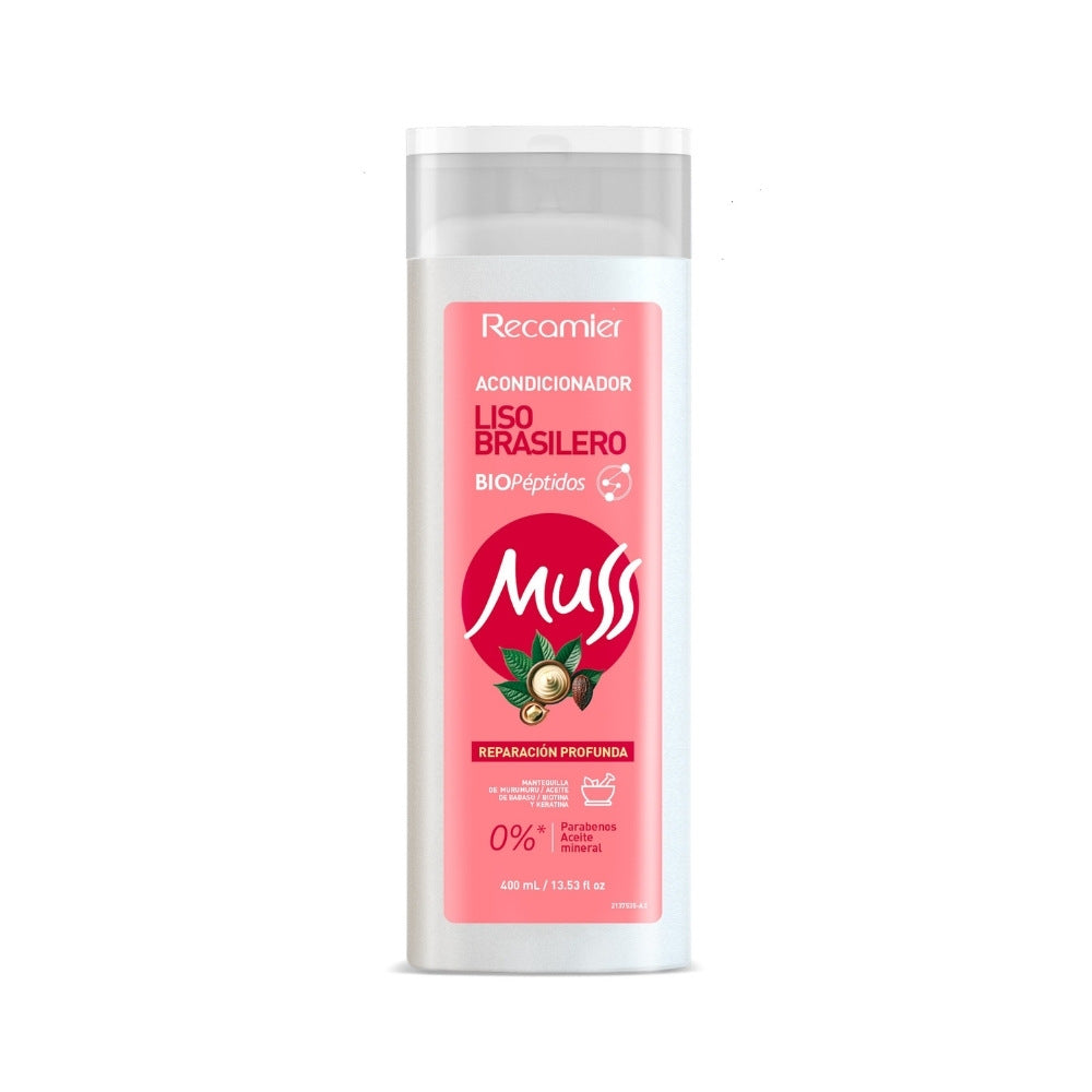 ACONDICIONADOR MUSS LISO BRASILERO FRASCO 400 ML