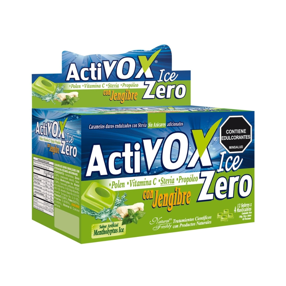 ACTIVOX ICE ZERO T. MASTICABLES MENTA CAJA X 12 SOBRES