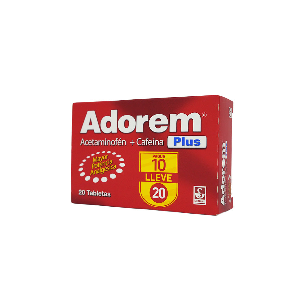 ADOREM PLUS TABLETAS CAJA PAGUE 10 LLEVE 20