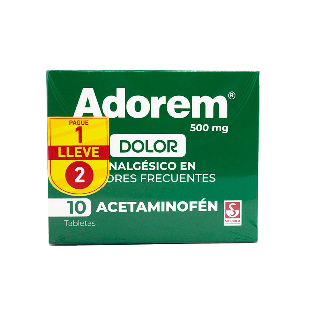 ADOREM TABLETAS 500 MG CAJA PAGUE 10 LLEVE 20
