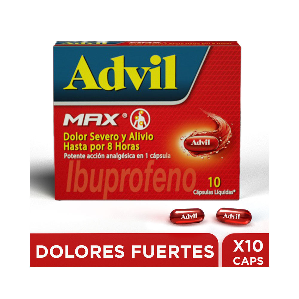 ADVIL MAX CAPSULAS 400 MG CAJA X 10 UNDS