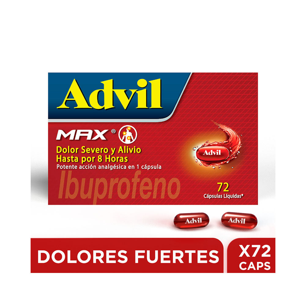 ADVIL MAX CAPSULAS 400 MG CAJA X 72 UNDS