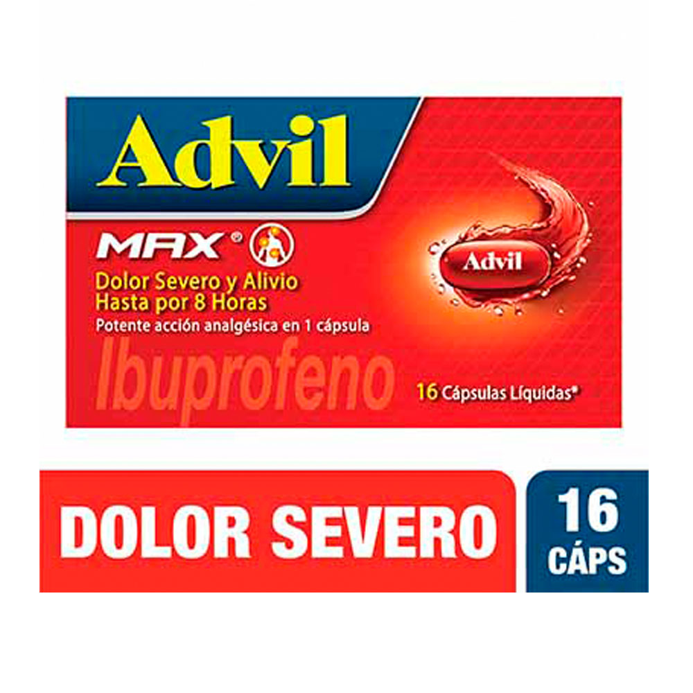 ADVIL MAX CAPSULAS 400 MG FRASCO X 16 UNDS
