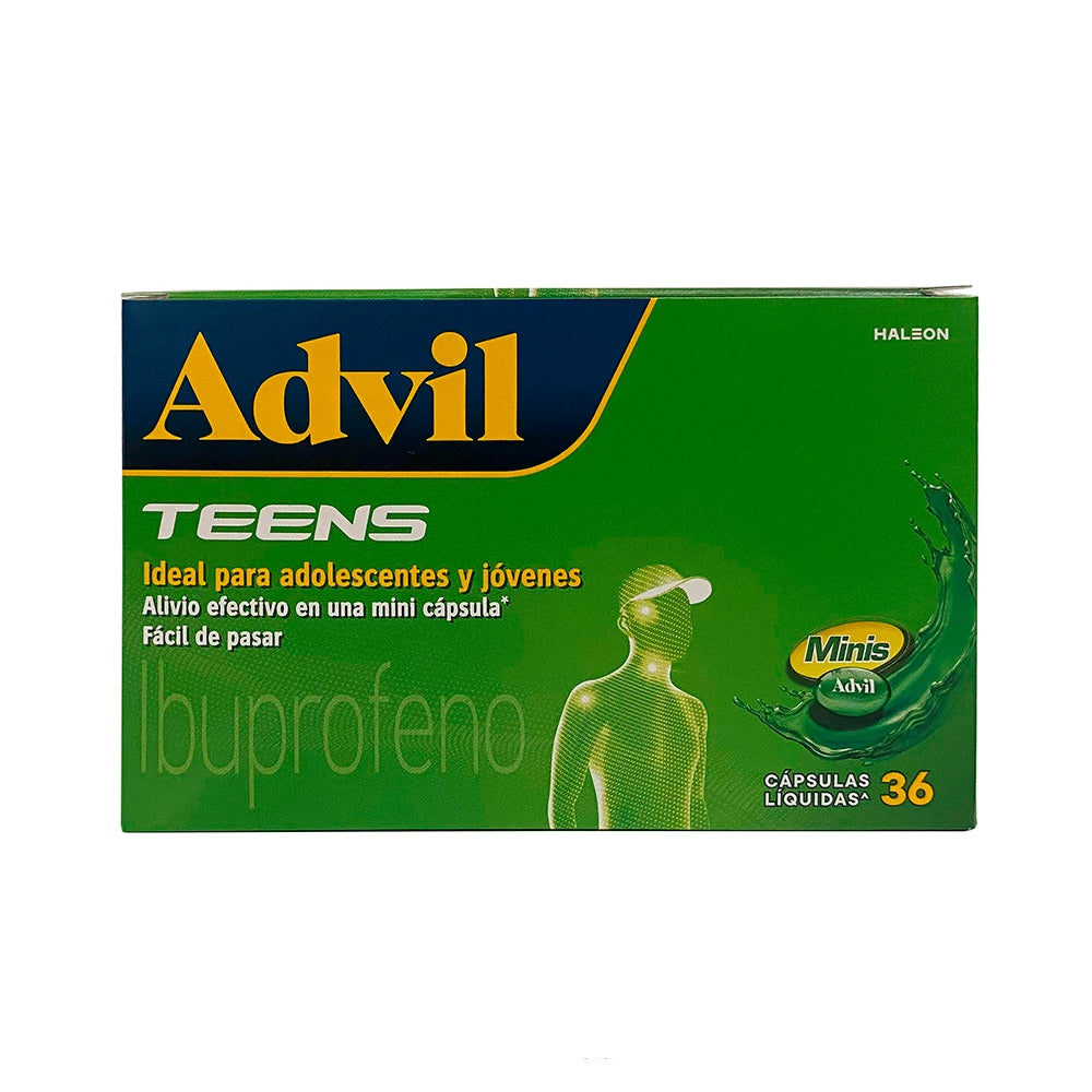 ADVIL TEENS CAPSULA 200 G CAJA X 36 UNDS