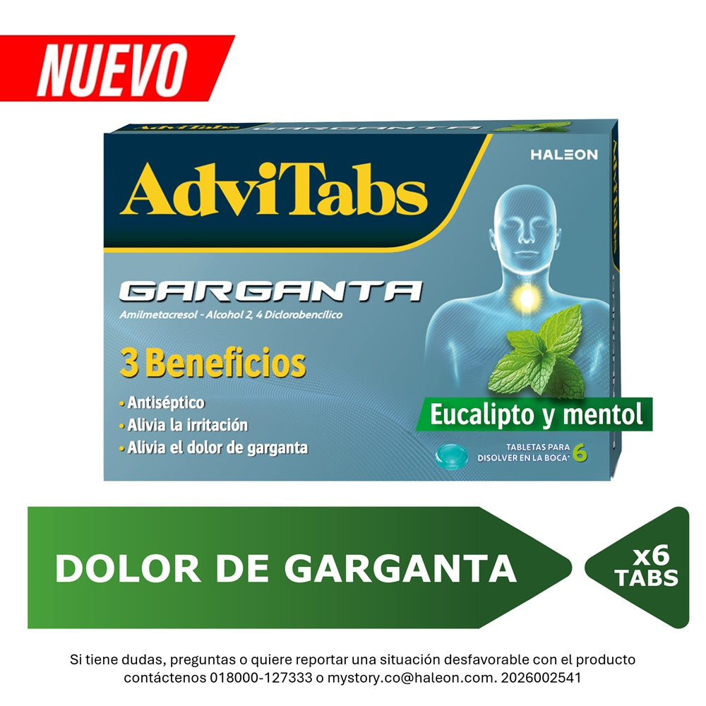 ADVITABS TABLETAS MENTOL Y EUCALIPTO CAJA X 6 UNDS