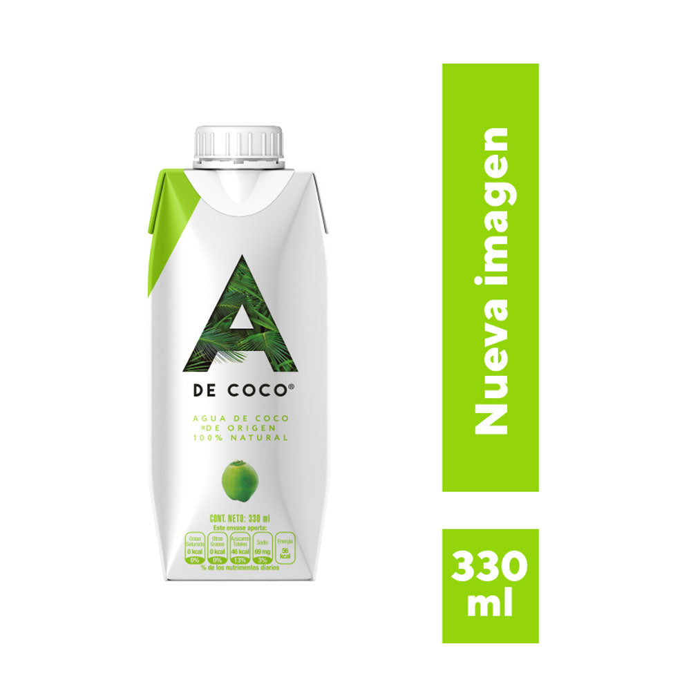 AGUA DE COCO A DE COCO 100% NATURAL TETRAPACK 330 ML