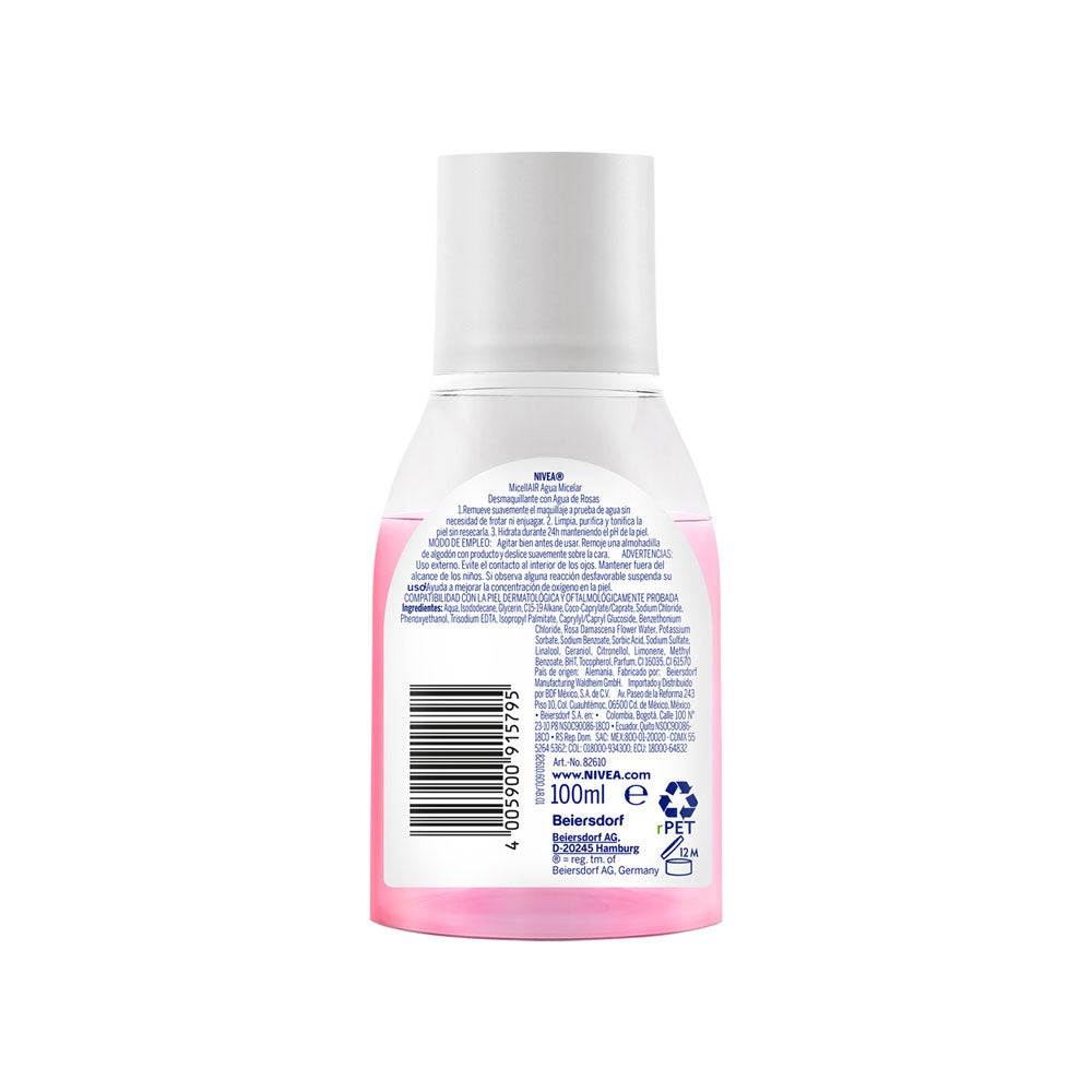 AGUA MICELAR NIVEA AGUA DE ROSAS FRASCO 100 ML
