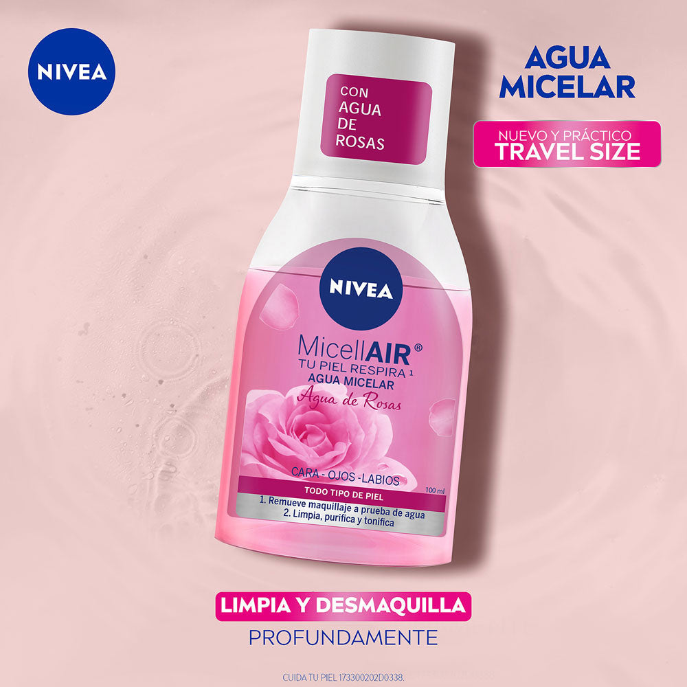 AGUA MICELAR NIVEA AGUA DE ROSAS FRASCO 100 ML