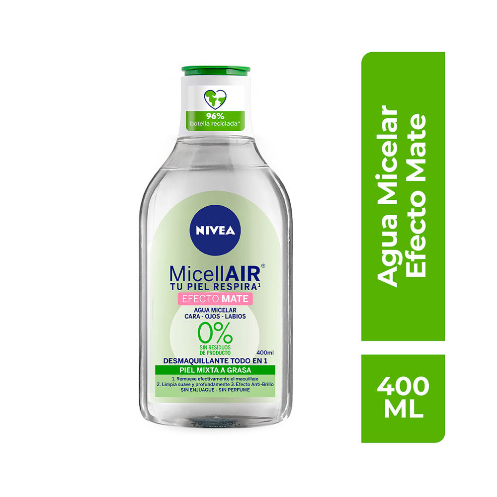 AGUA MICELAR NIVEA EFECTO MATE FRASCO 400 ML