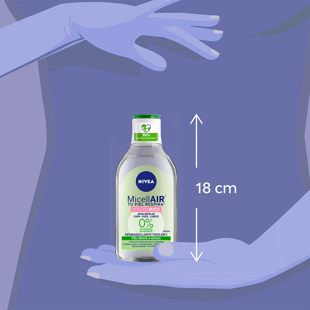 AGUA MICELAR NIVEA EFECTO MATE FRASCO 400 ML