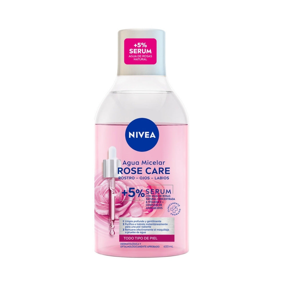 AGUA MICELAR NIVEA FACE ROSAS FRASCO 400 ML