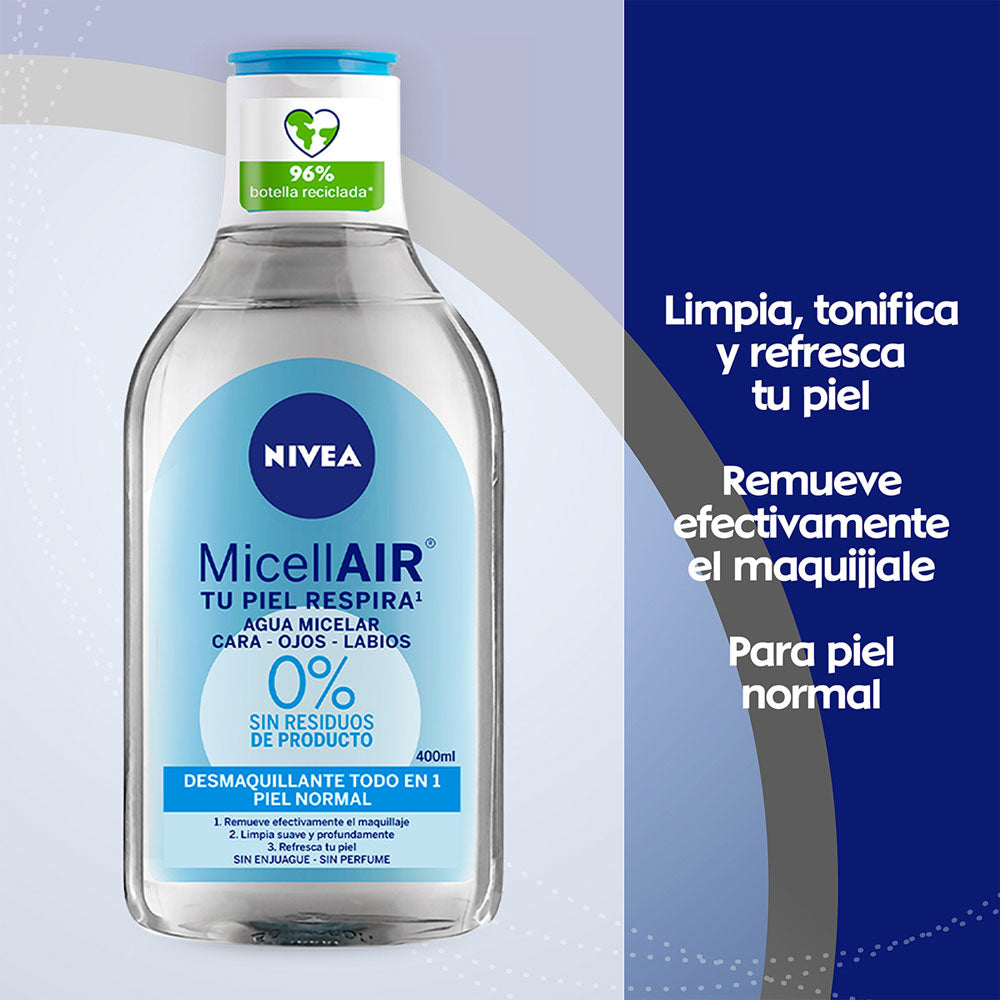 AGUA MICELAR NIVEA PIEL NORMAL FRASCO 400 ML